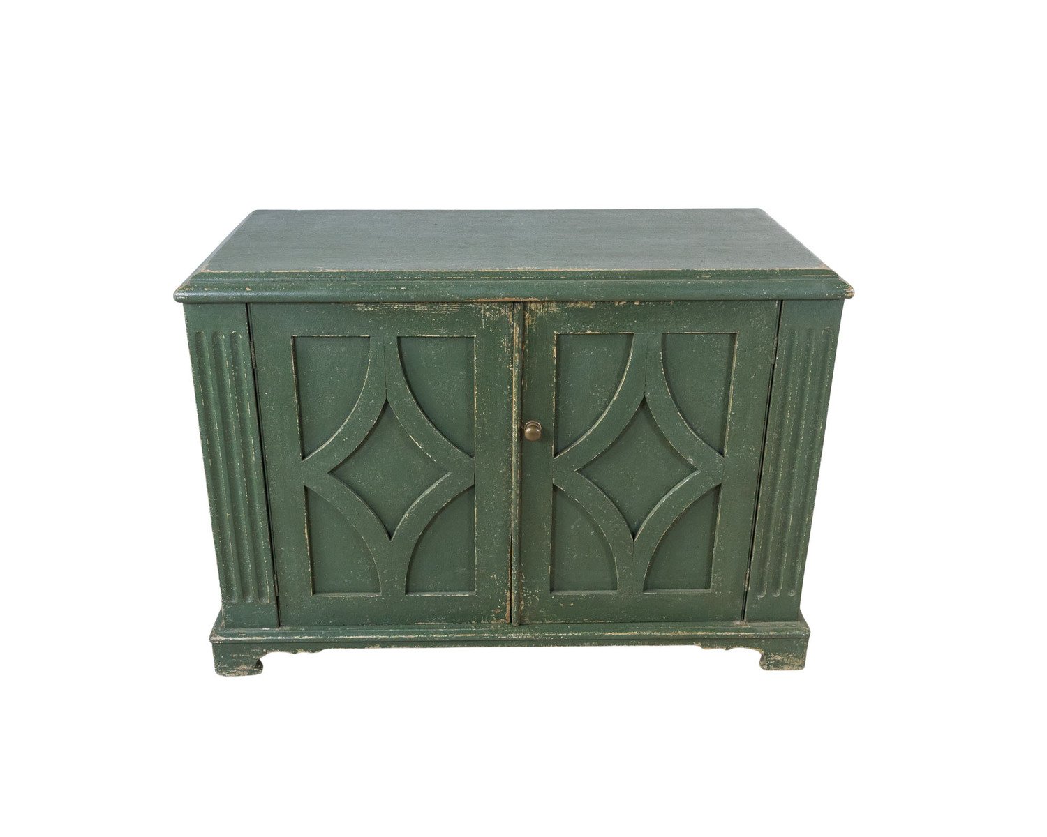 Austrian Green Painted Pine Buffet with Lozenge Doors, circa 1880
