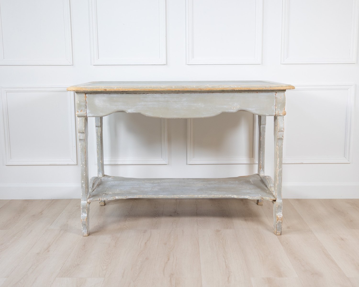 Antique French Draper’s Table in Painted Fir Wood with Drawer - JAA