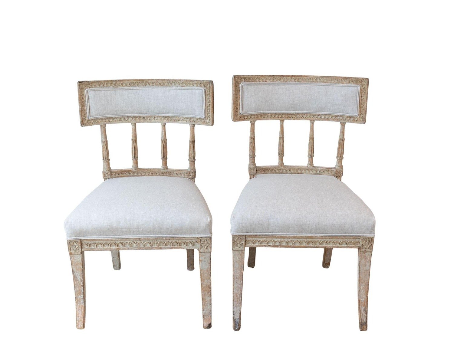 Pair of Gustavian Klismos Chairs in Original Paint, circa 1800 - JAA