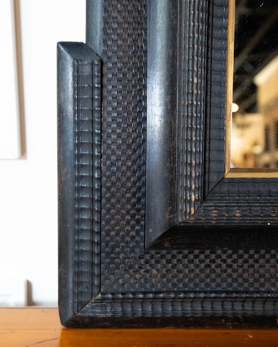 Unusual 19th Century Italian Ebonized Wall Mirror - JAA