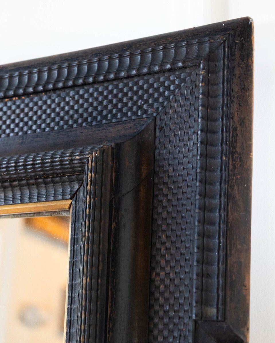 Unusual 19th Century Italian Ebonized Wall Mirror - JAA