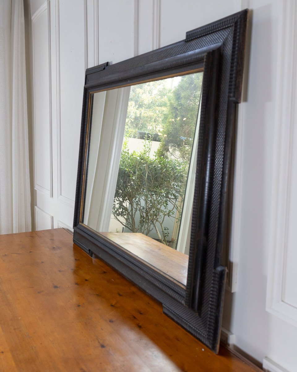 Unusual 19th Century Italian Ebonized Wall Mirror - JAA
