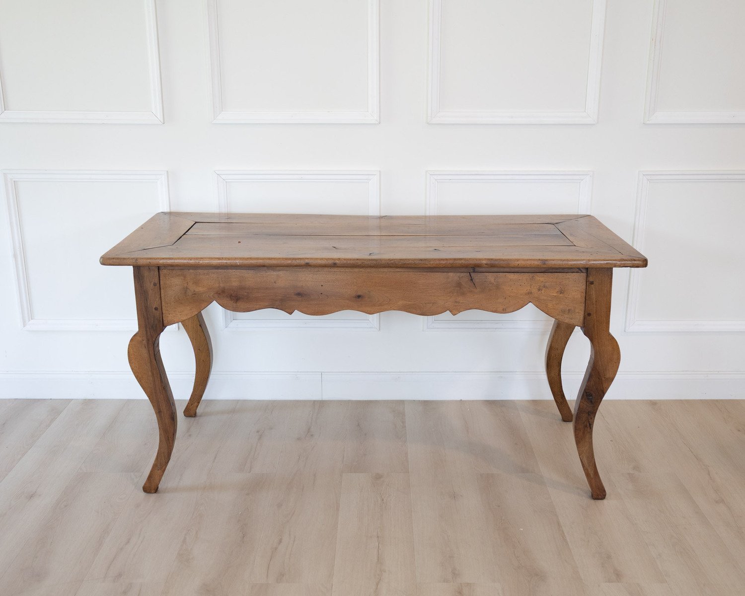 19th Century Walnut Farmhouse Table with Bread Board - JAA