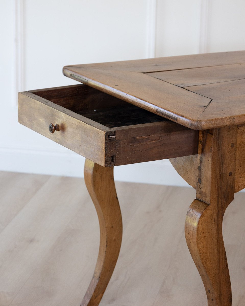 19th Century Walnut Farmhouse Table with Bread Board - JAA