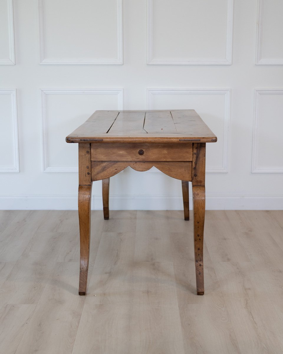 19th Century Walnut Farmhouse Table with Bread Board - JAA