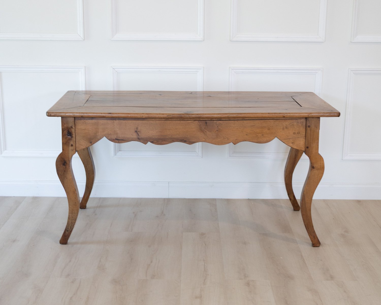 19th Century Walnut Farmhouse Table with Bread Board - JAA