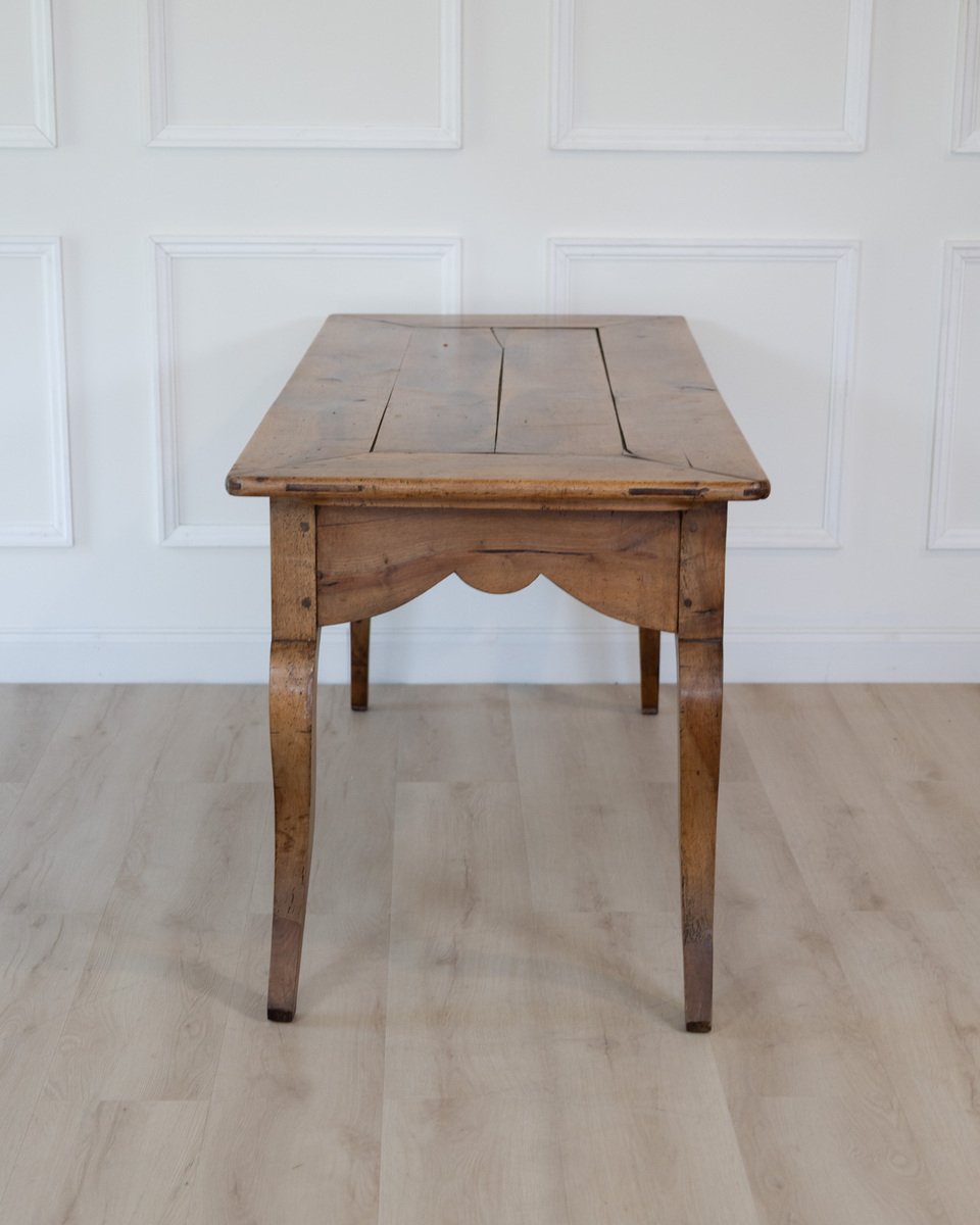 19th Century Walnut Farmhouse Table with Bread Board - JAA