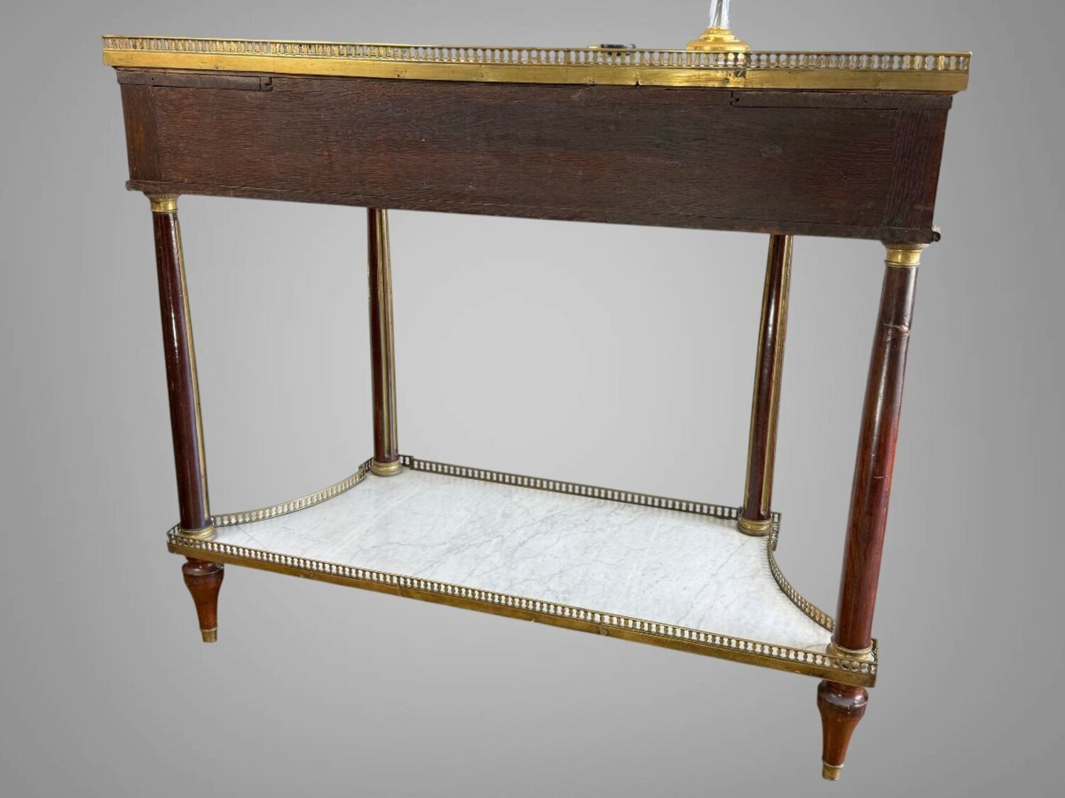 Louis XVI period mahogany console table - White marble - JAA