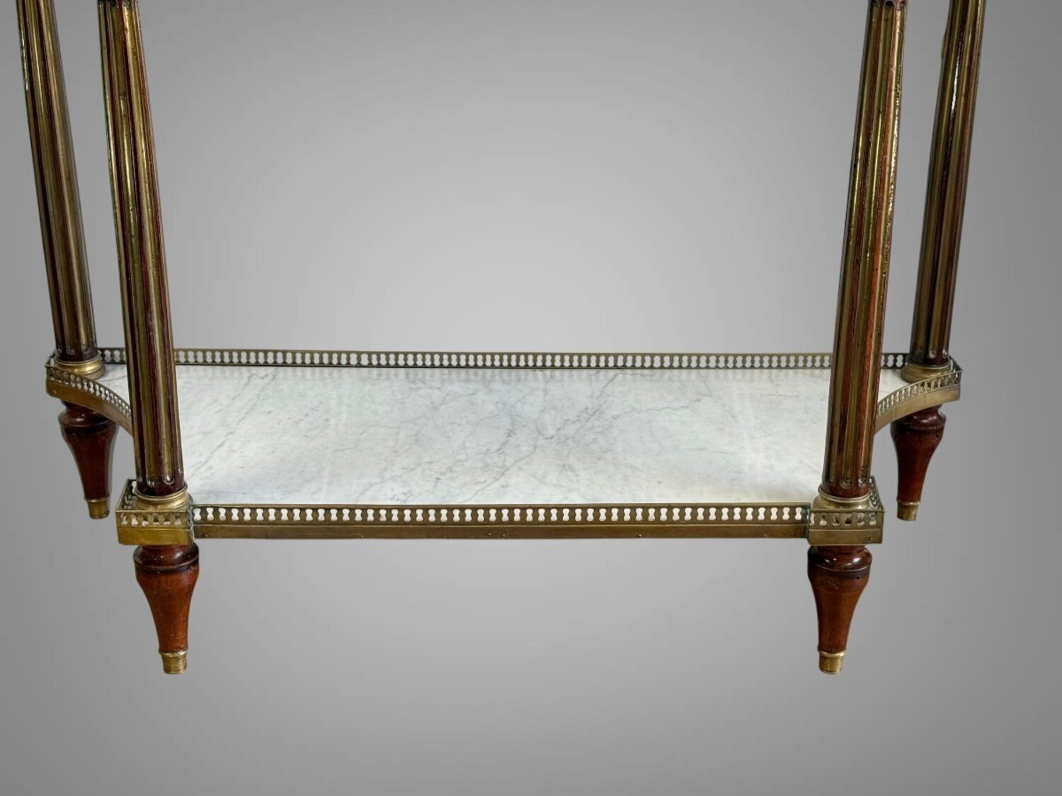 Louis XVI period mahogany console table - White marble - JAA