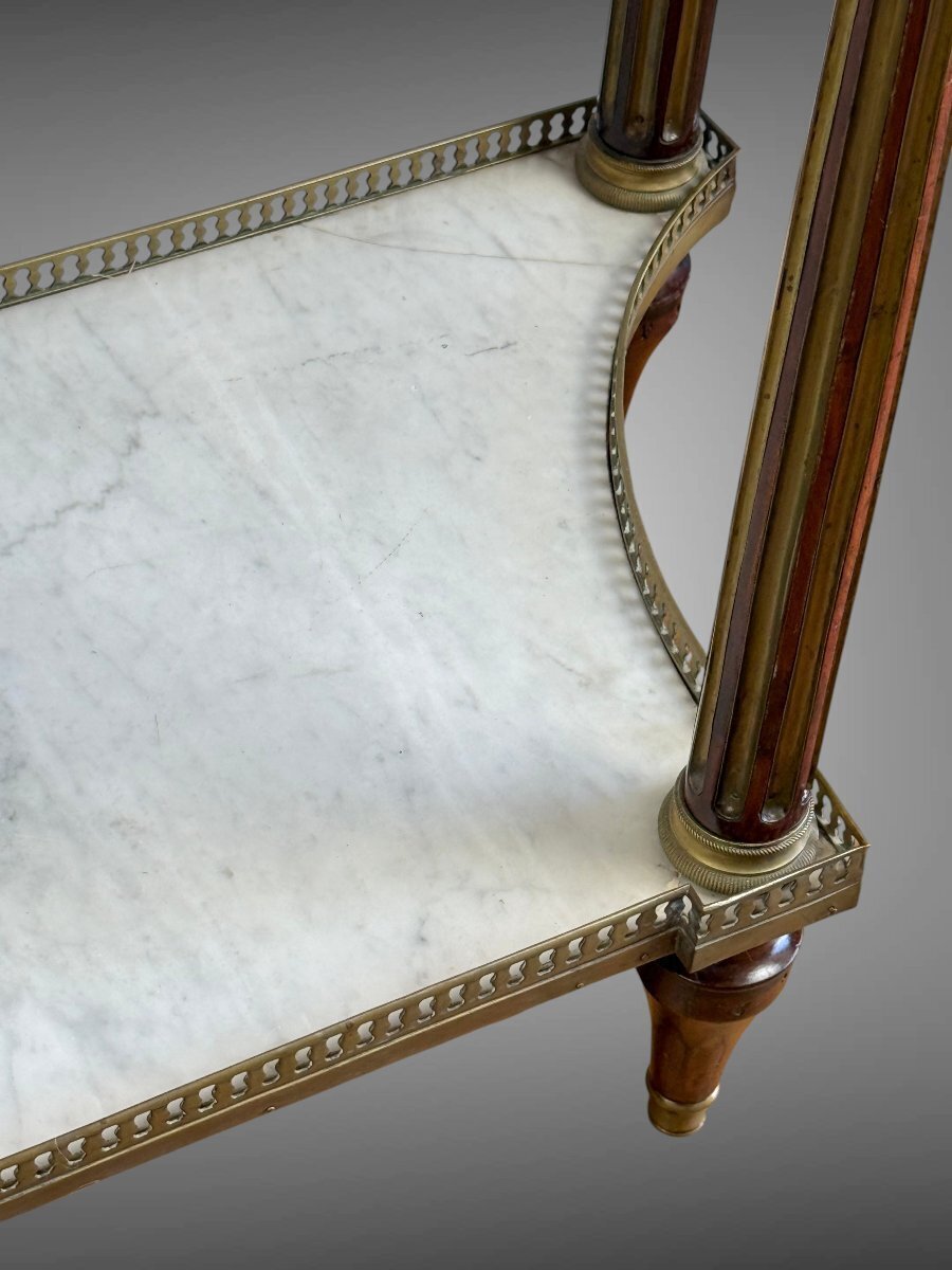 Louis XVI period mahogany console table - White marble - JAA
