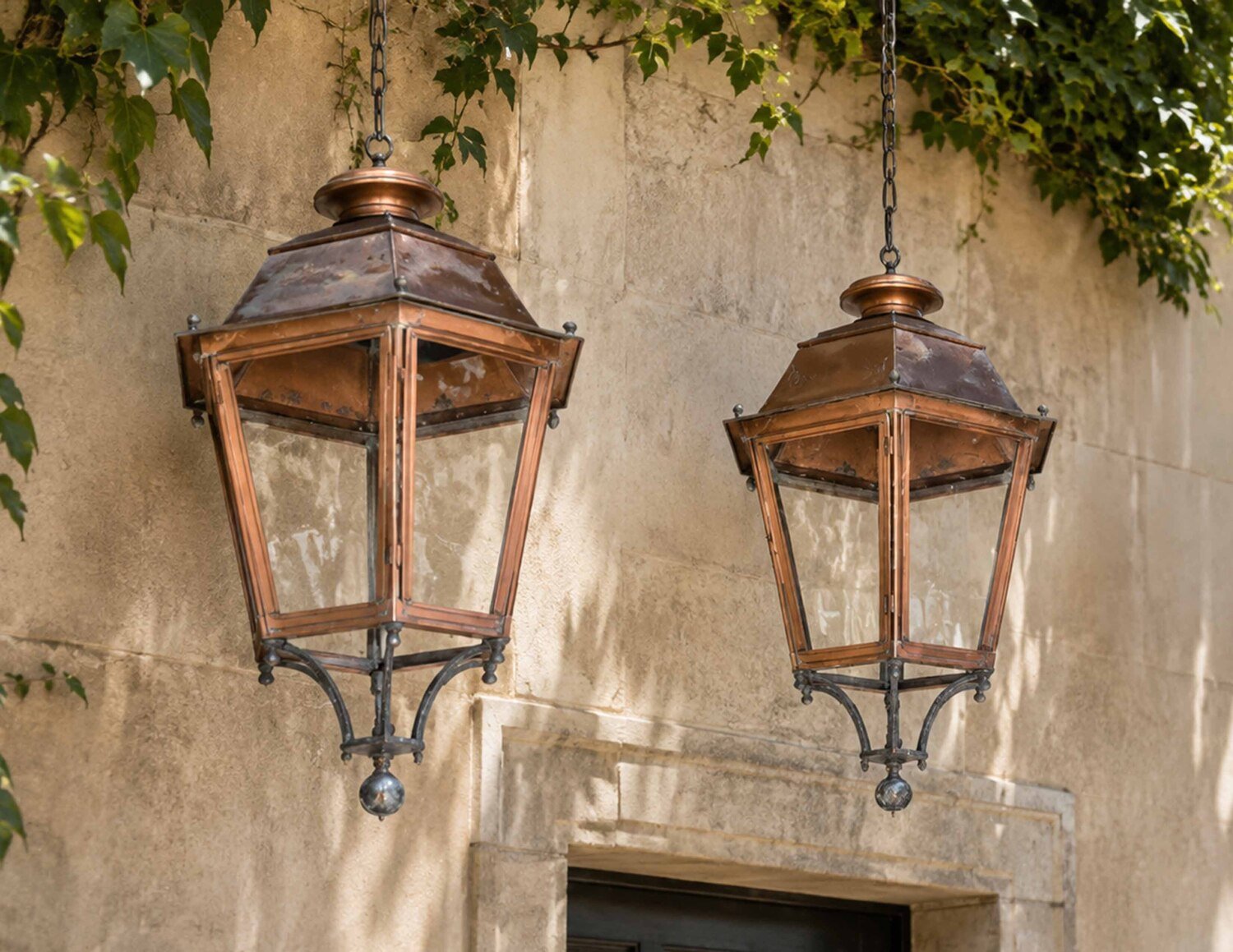 French Hexagonal Copper Lanterns - JAA