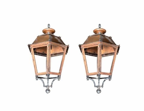 French Hexagonal Copper Lanterns