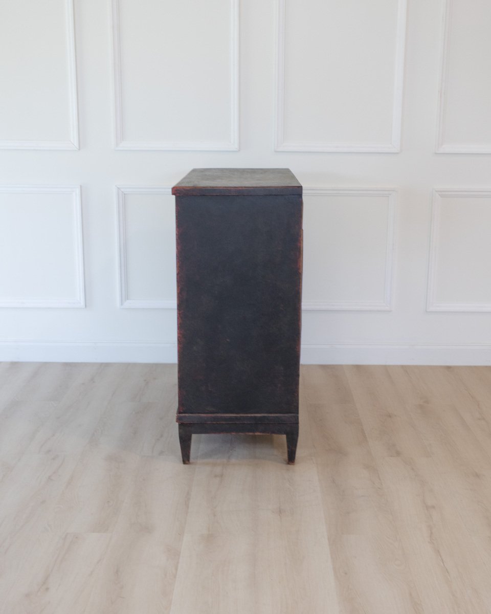 An antique Swedish bureau in black - JAA