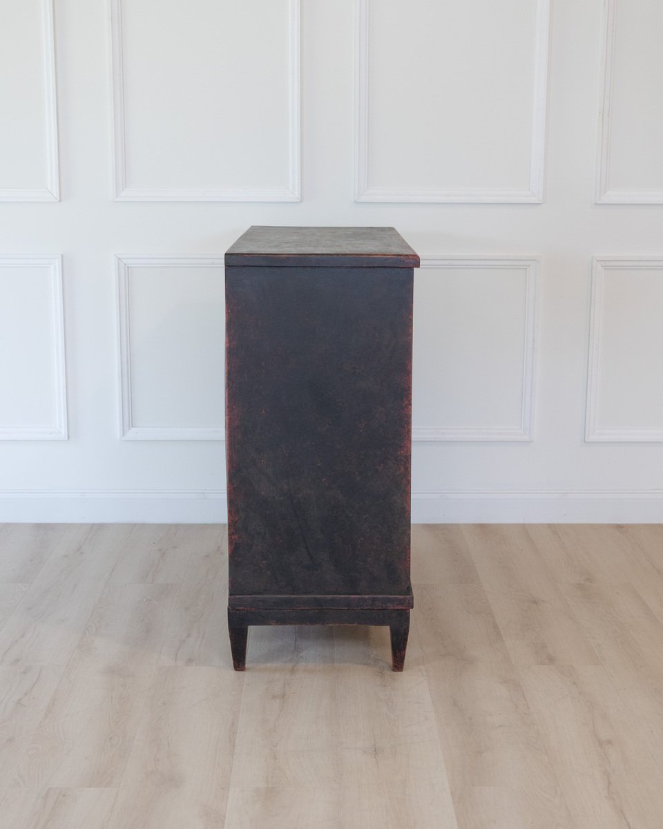 An antique Swedish bureau in black - JAA