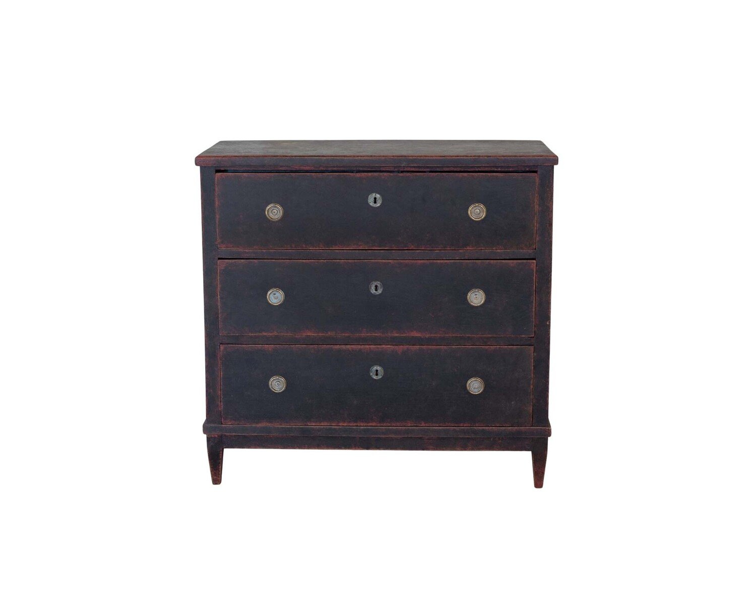An antique Swedish bureau in black