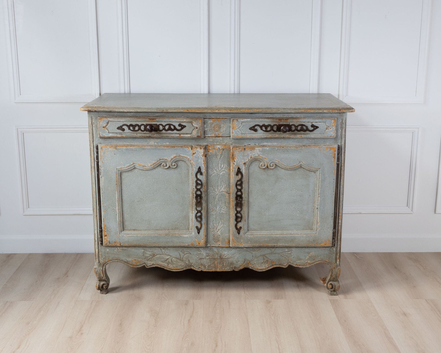 French Provincial Painted Buffet in Blue Grey, circa 1820 - JAA