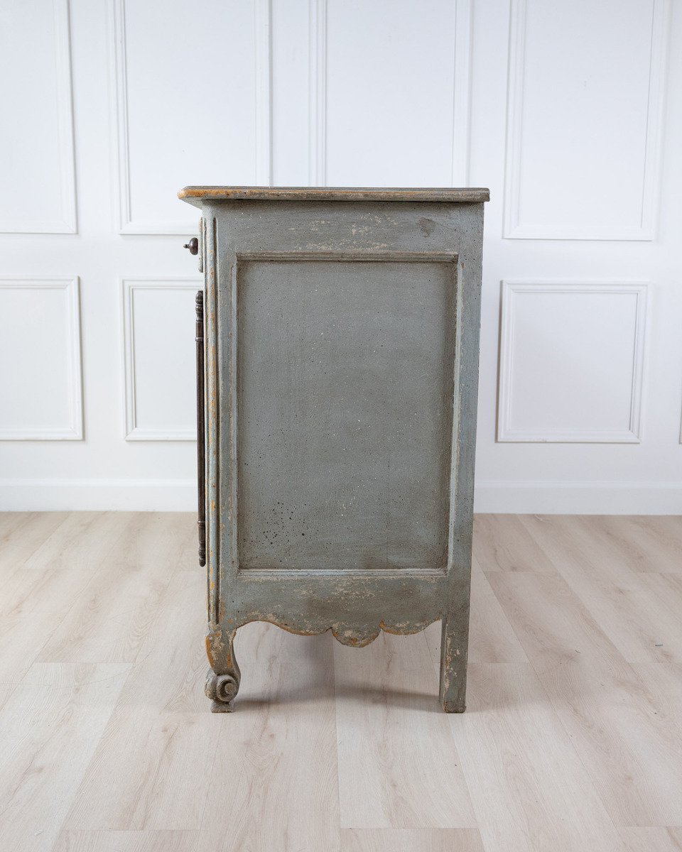 French Provincial Painted Buffet in Blue Grey, circa 1820 - JAA