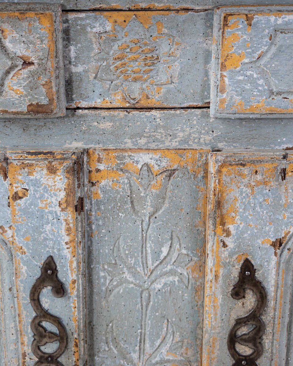 French Provincial Painted Buffet in Blue Grey, circa 1820 - JAA