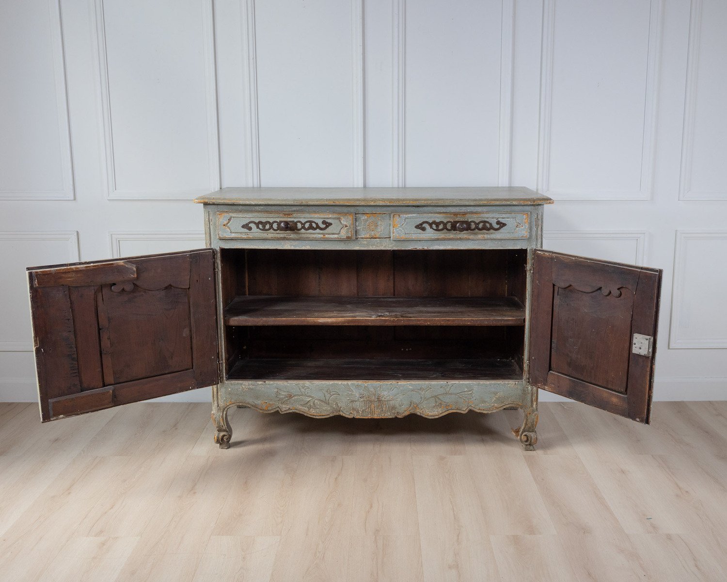 French Provincial Painted Buffet in Blue Grey, circa 1820 - JAA