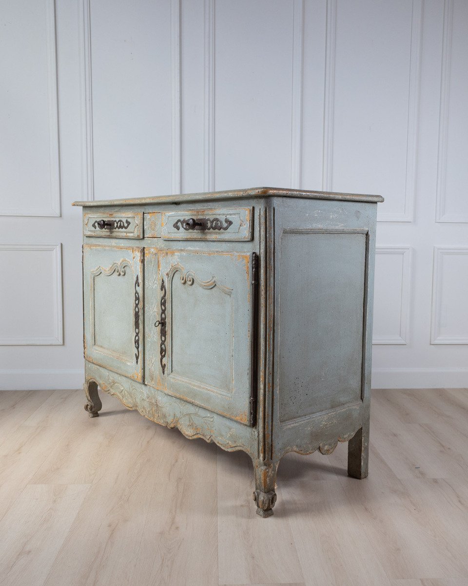 French Provincial Painted Buffet in Blue Grey, circa 1820 - JAA