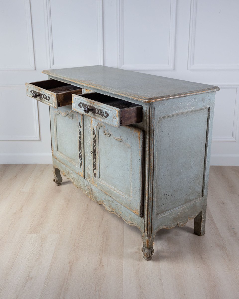 French Provincial Painted Buffet in Blue Grey, circa 1820 - JAA