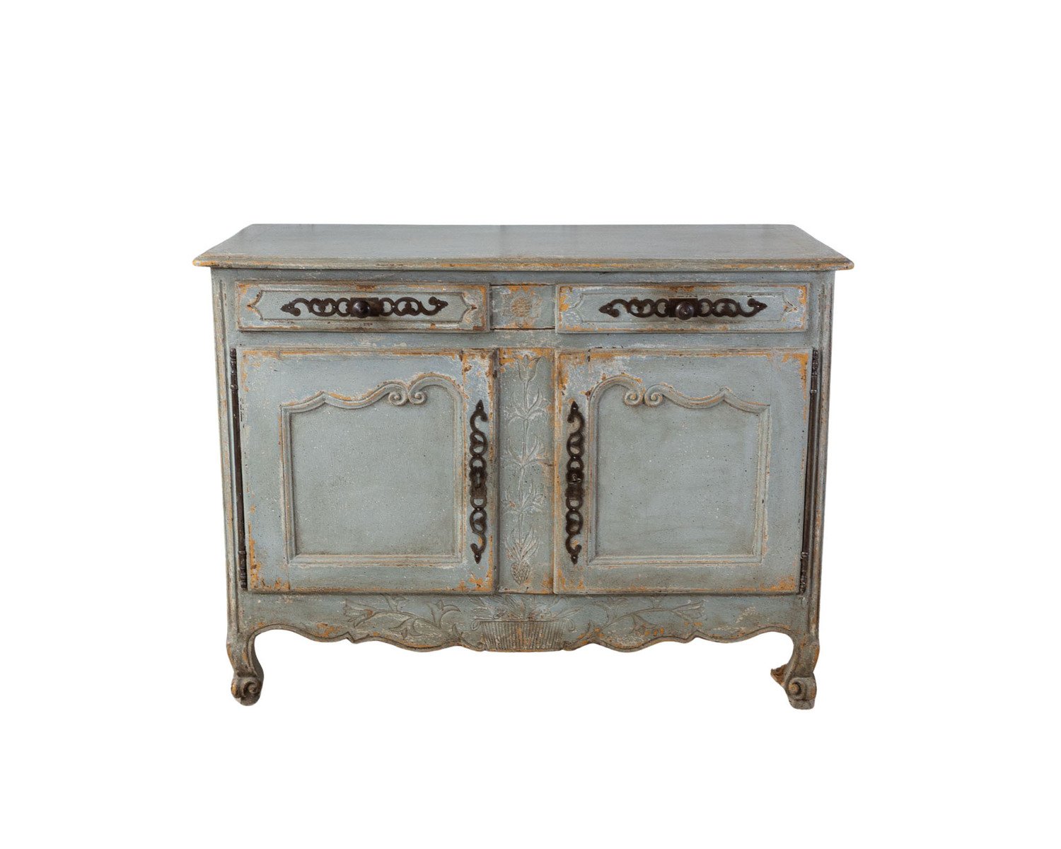 French Provincial Painted Buffet in Blue Grey, circa 1820