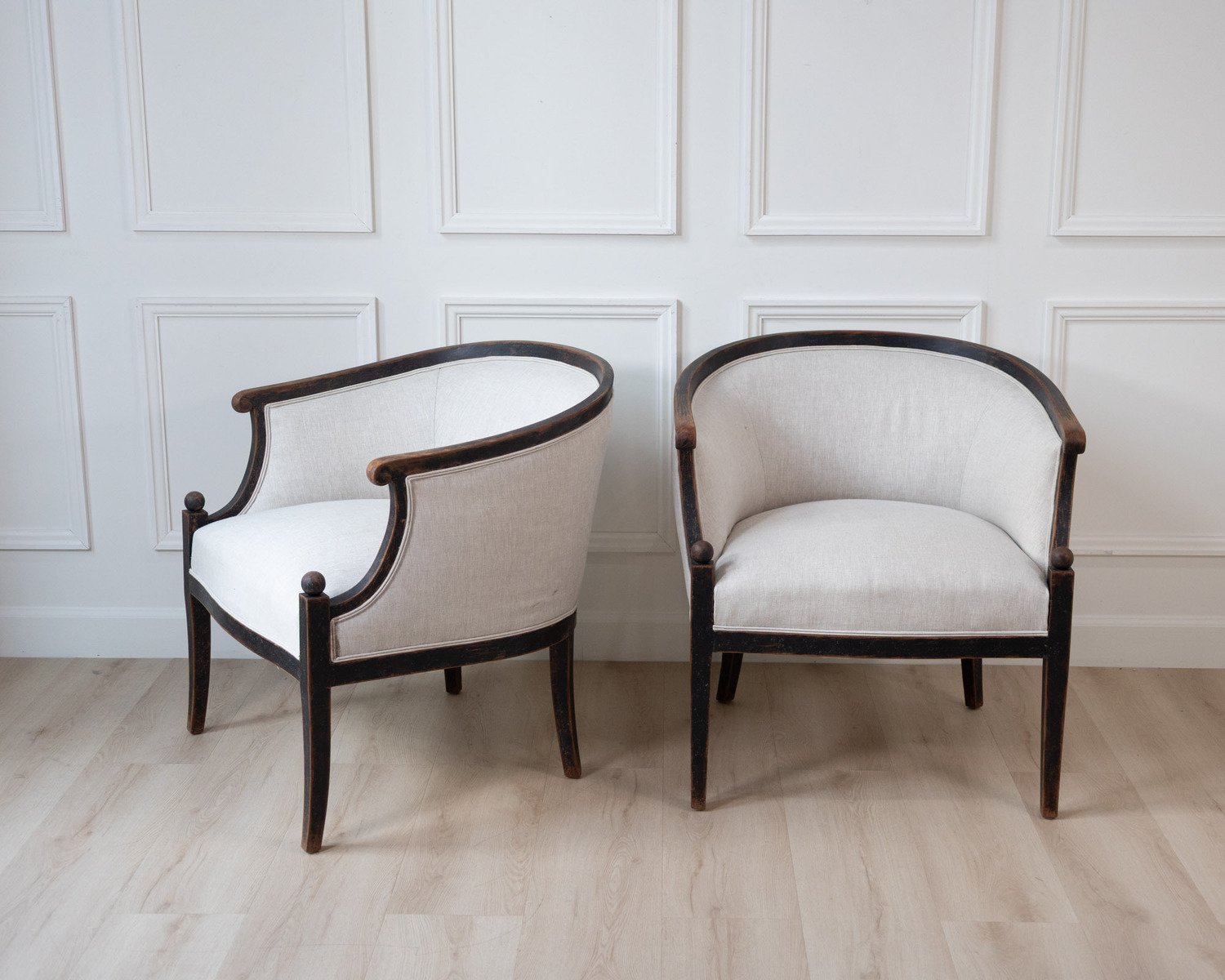 Pair of Swedish Barrel Back Club Chairs, circa 1910 - JAA