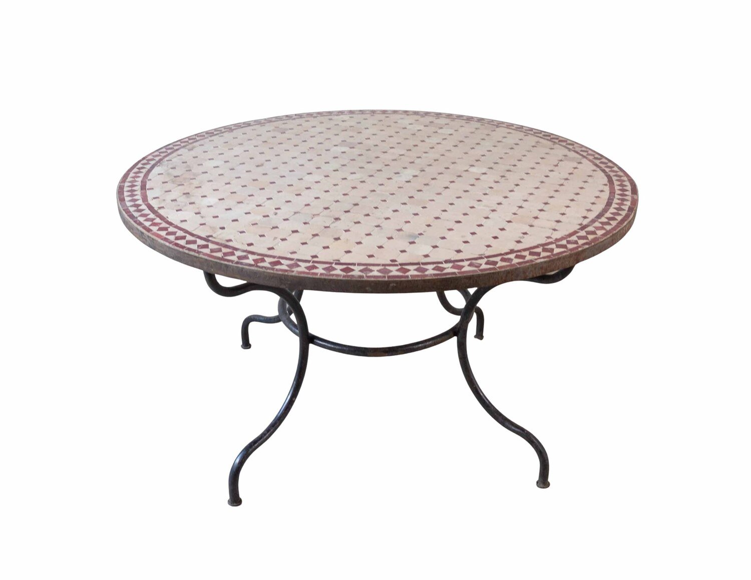 Early 20th century Spanish garden table with a tiled top. 1920.