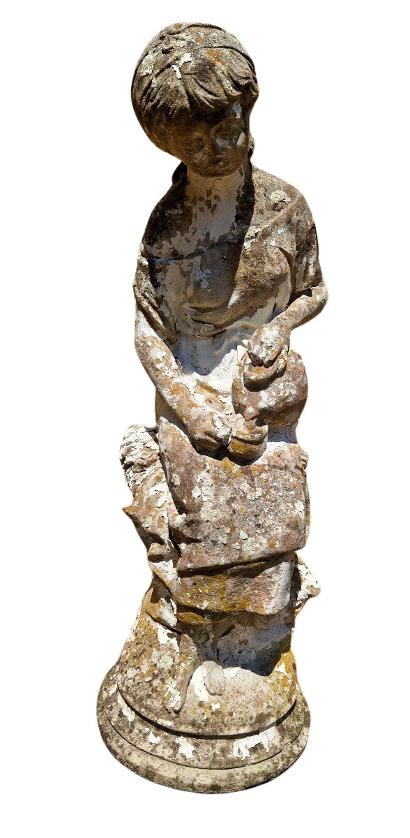 20th Century Reconstituted Stone Garden Statuette