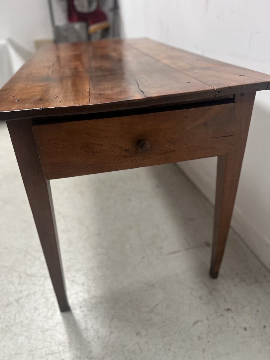 19th Century French Solid Cherry Farmhouse Table - JAA