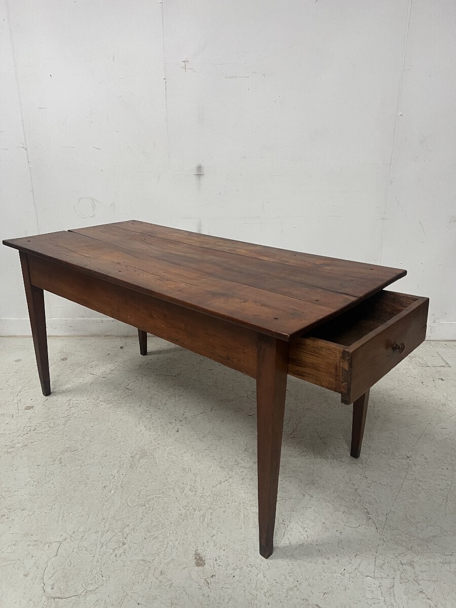 19th Century French Solid Cherry Farmhouse Table - JAA