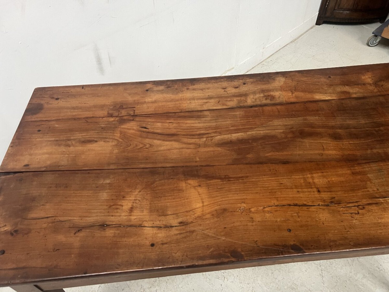 19th Century French Solid Cherry Farmhouse Table - JAA