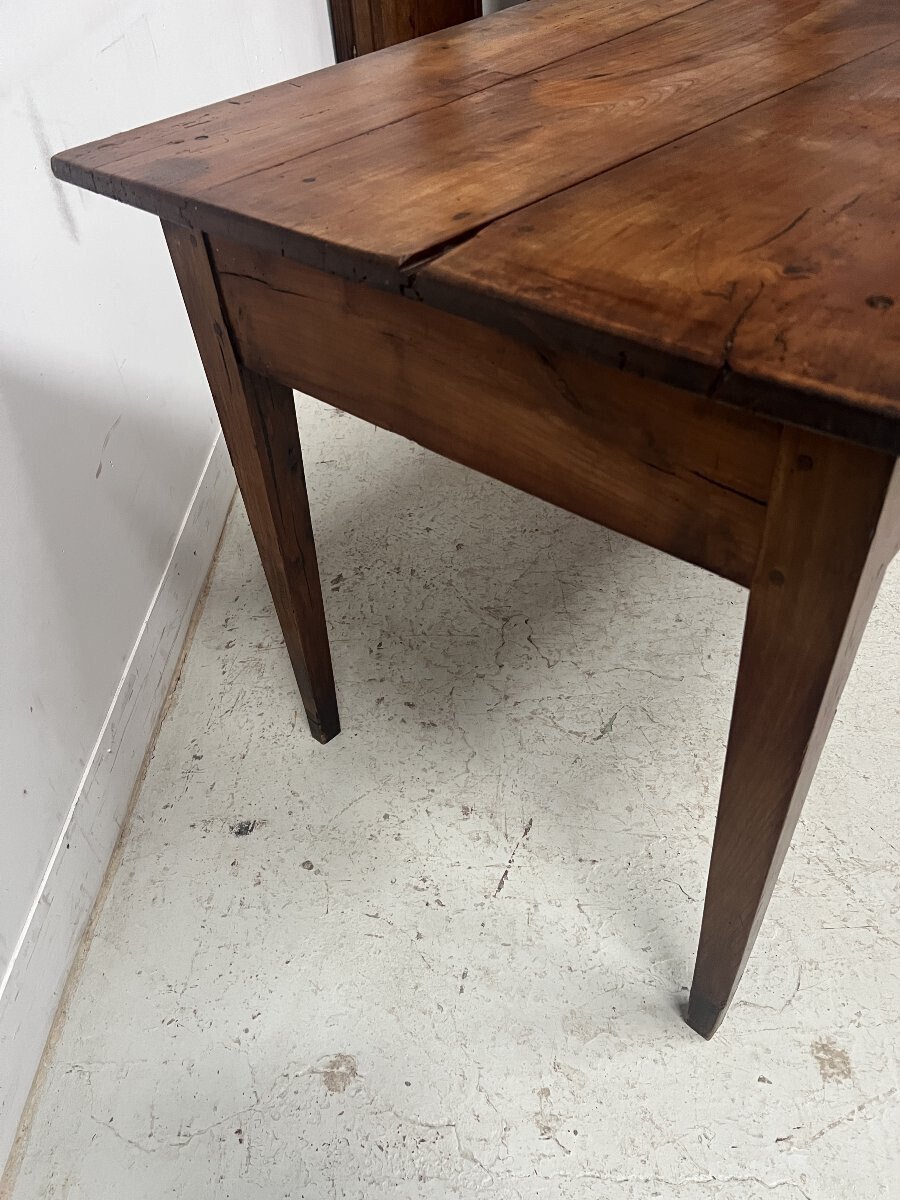 19th Century French Solid Cherry Farmhouse Table - JAA