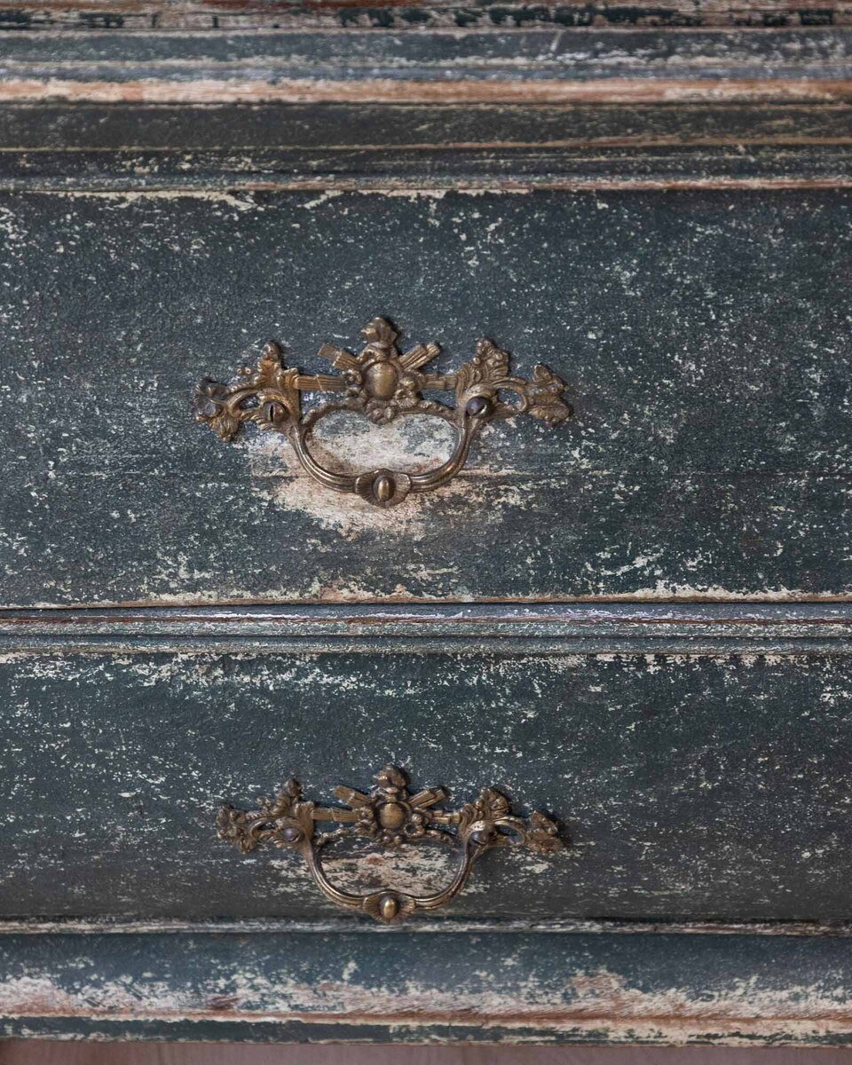 19th century painted oak Dutch vitrine/ display cabinet. 1880. - JAA