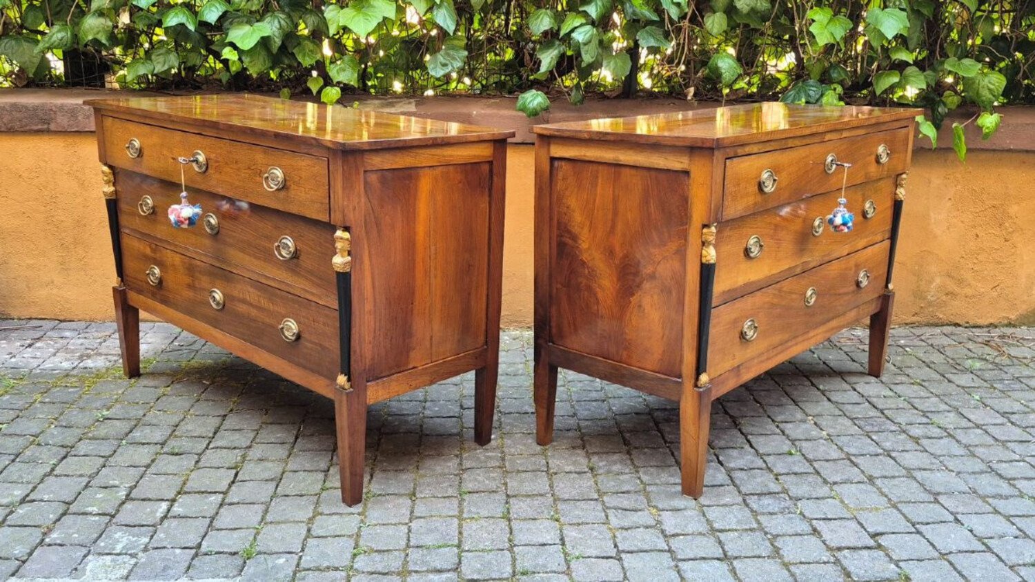 Pair of Italian Empire Walnut Commodes, Trieste, circa 1800 - JAA