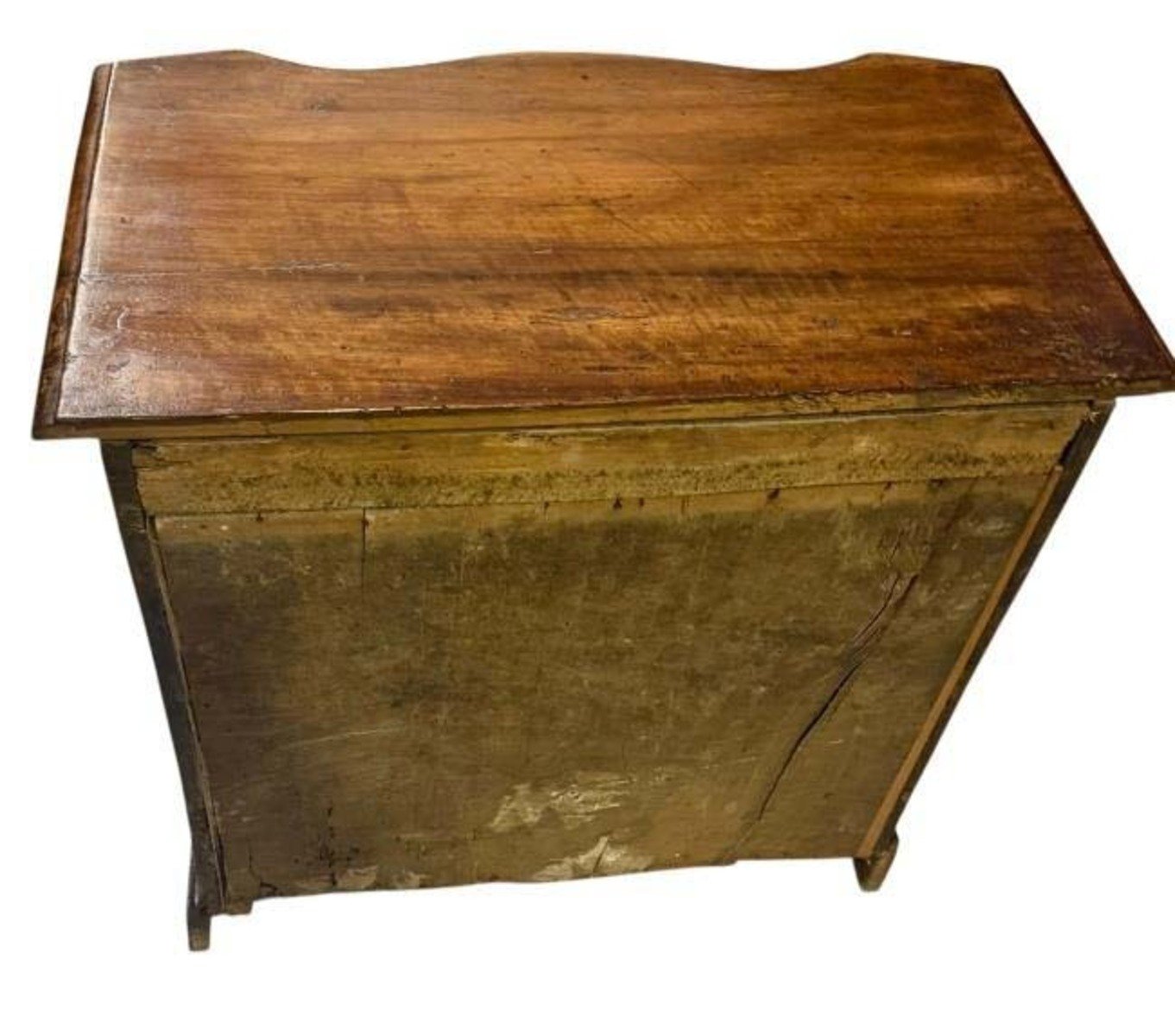 Italian Serpentine Walnut Chest of Drawers with Dark Moldings - JAA