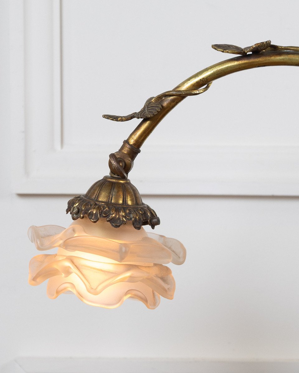 French 20th Century Art Nouveau Bronze Heron Lamp - JAA