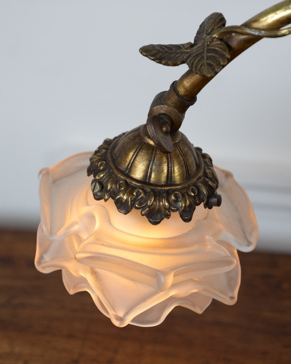 French 20th Century Art Nouveau Bronze Heron Lamp - JAA