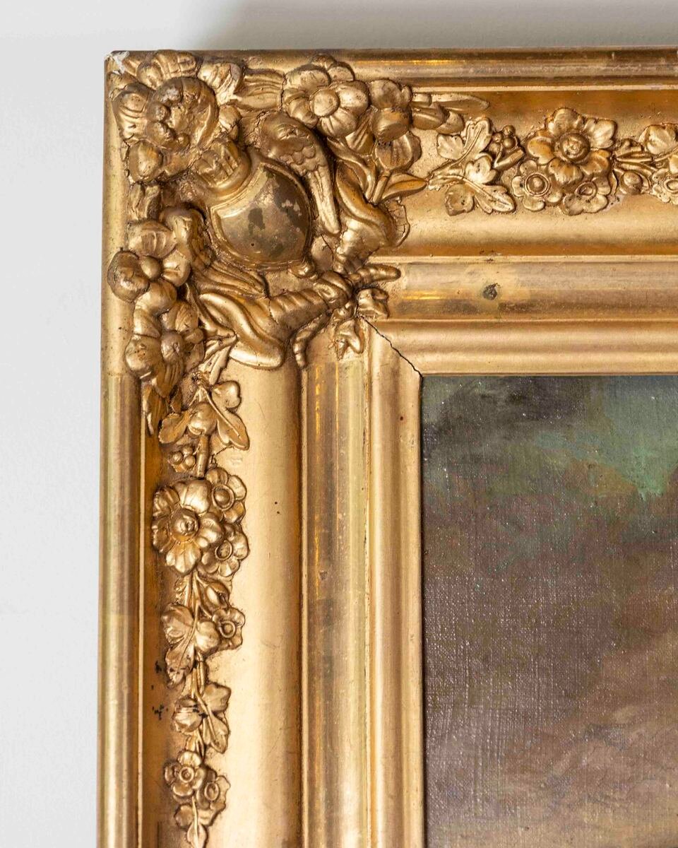 Oil on canvas – Pointing Dog in a Landscape – French School, 19th century. - JAA