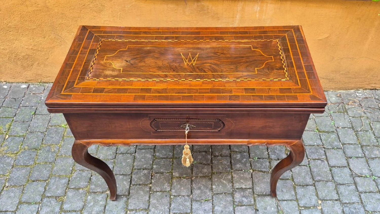 Louis XV Inlaid Walnut Game Table, Bologna, Mid-18th Century - JAA