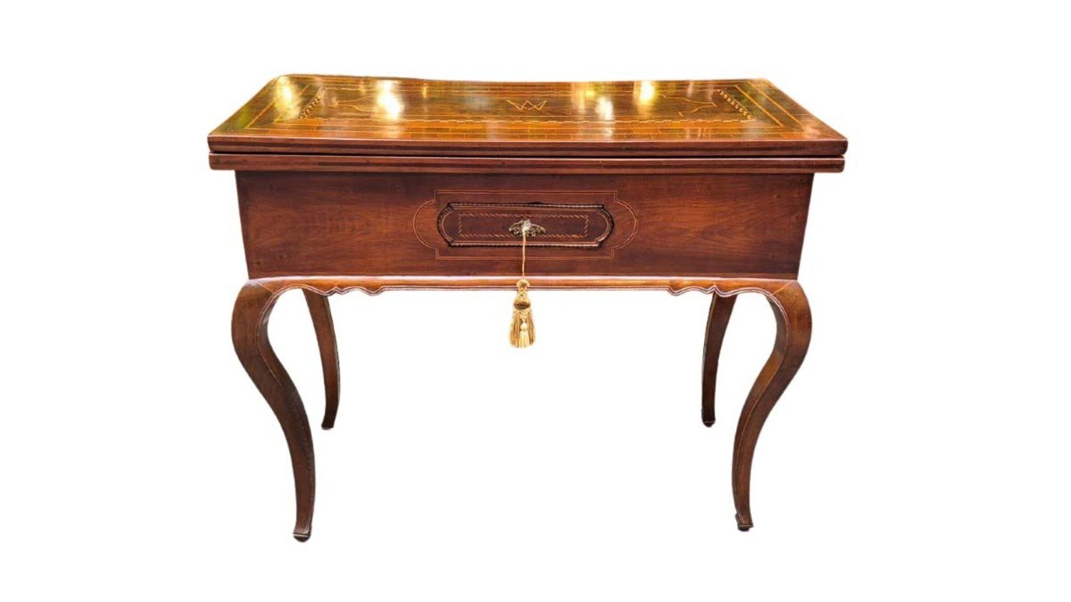 Louis XV Inlaid Walnut Game Table, Bologna, Mid-18th Century
