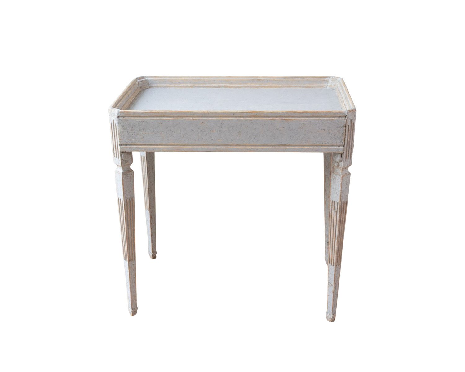 Gustavian Tea Table in Grey Paint, circa 1850