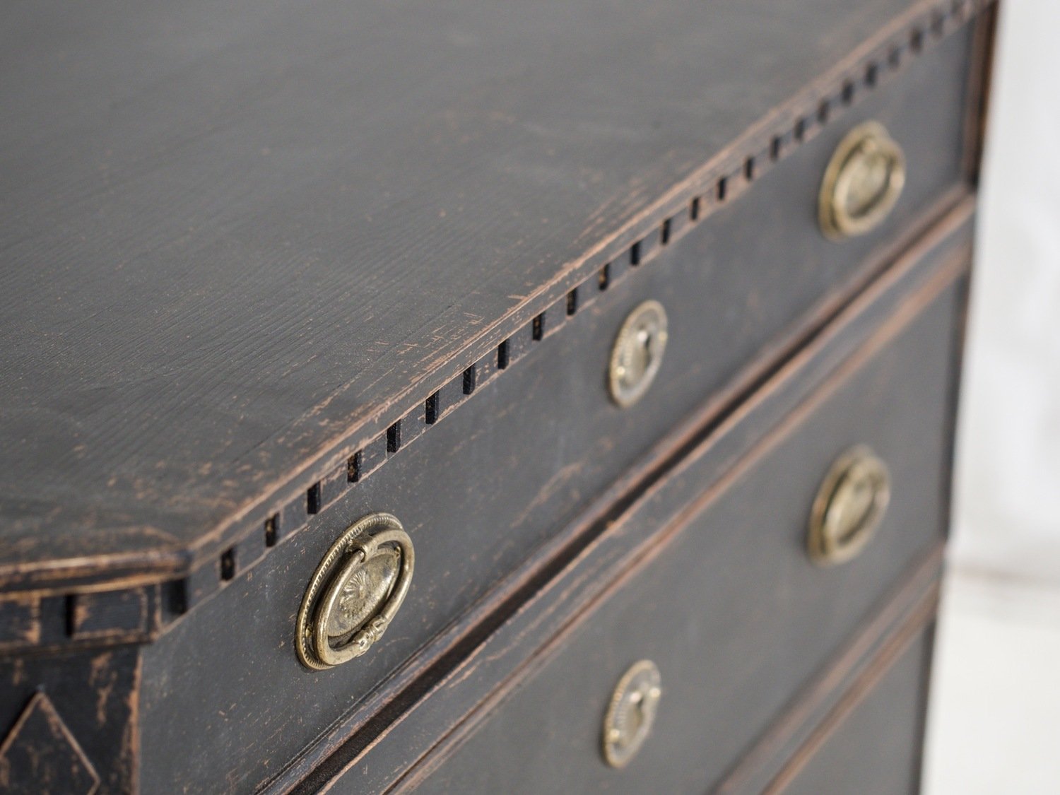 Pair of wide Scandinavian black chests of drawers, circa 100 years old. - JAA