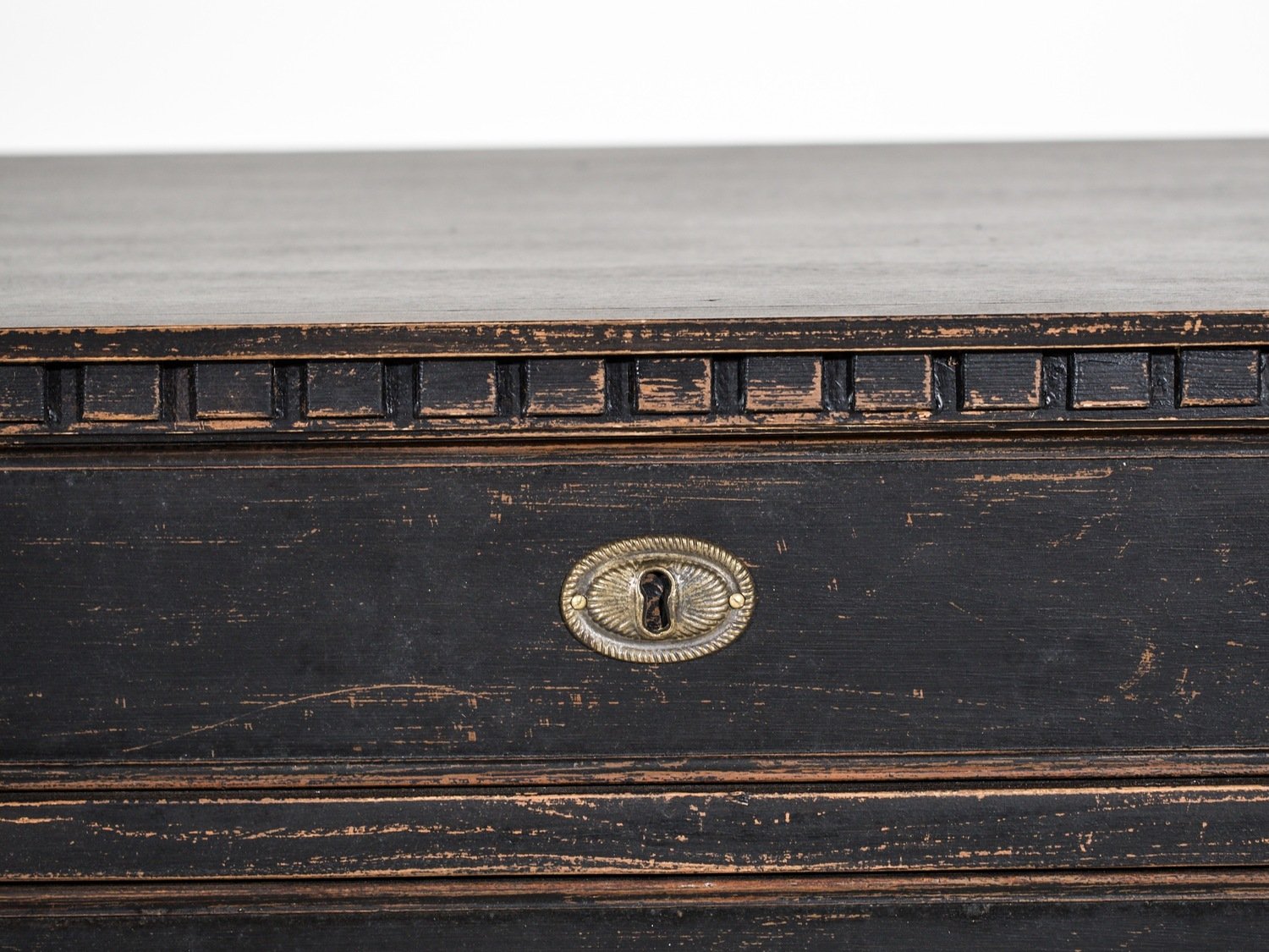 Pair of wide Scandinavian black chests of drawers, circa 100 years old. - JAA