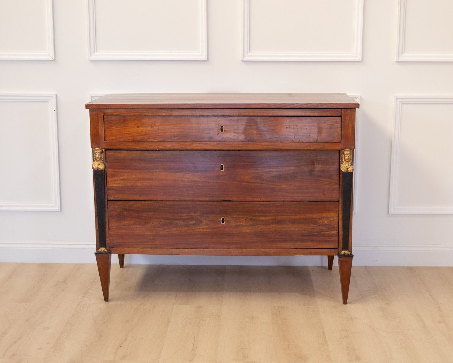 Retour d'Egypte Cherrywood Commode with Sphinx Mounts, Italy, circa 1800 - JAA