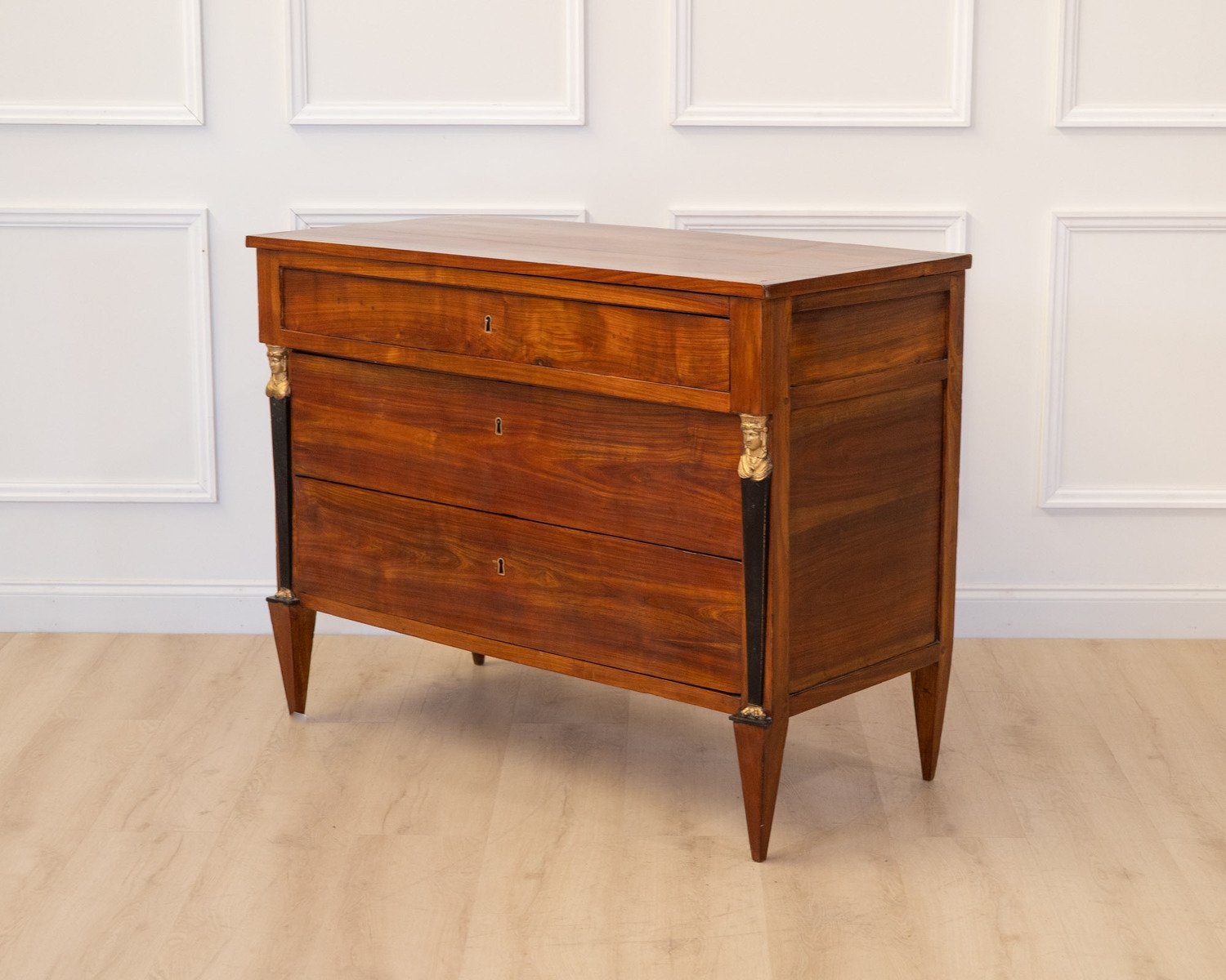 Retour d'Egypte Cherrywood Commode with Sphinx Mounts, Italy, circa 1800 - JAA