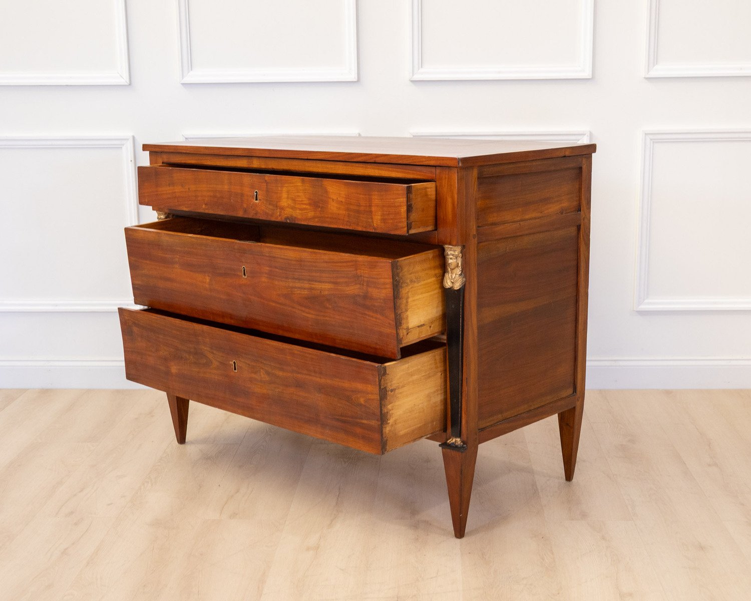 Retour d'Egypte Cherrywood Commode with Sphinx Mounts, Italy, circa 1800 - JAA