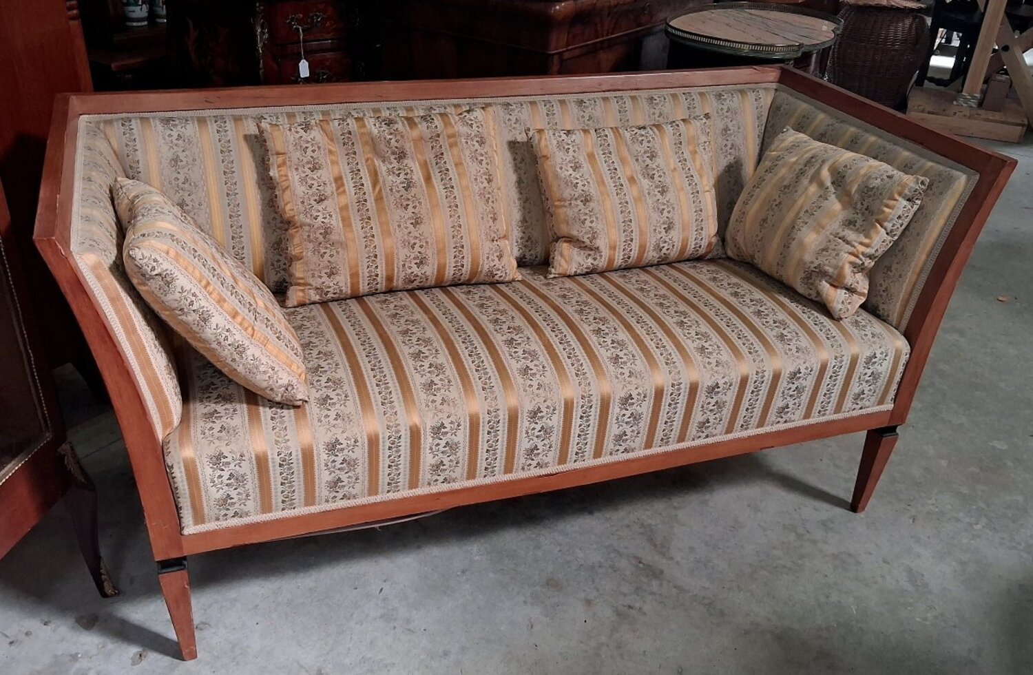 Biedermeier-era Three-seater Sofa In Light Wood - JAA