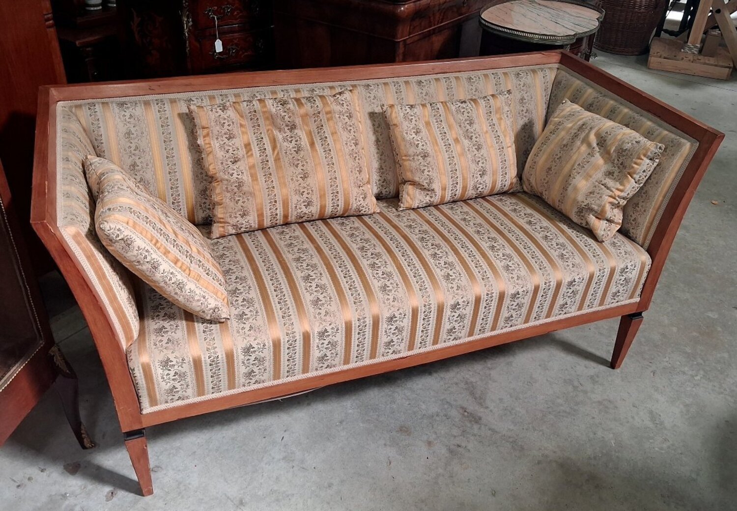 Biedermeier-era Three-seater Sofa In Light Wood - JAA