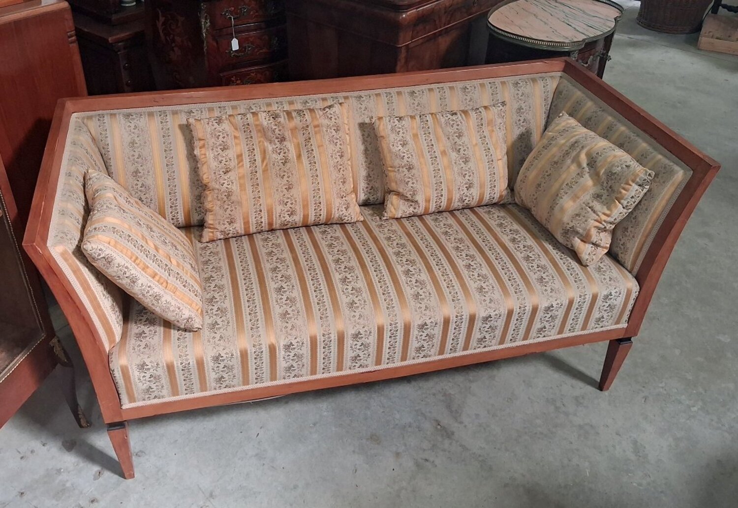 Biedermeier-era Three-seater Sofa In Light Wood - JAA